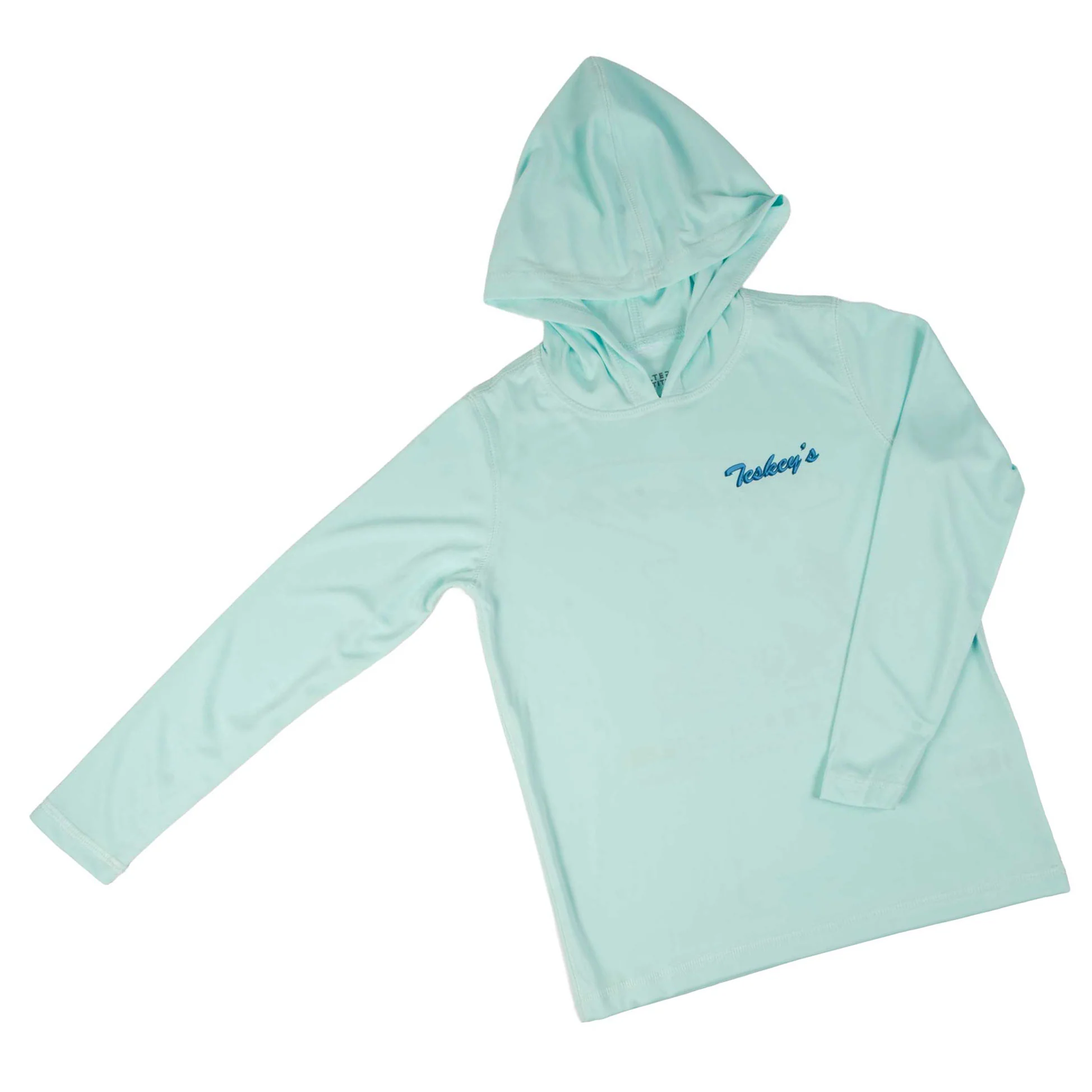 Teskey's Youth Fly Fishing UV Performance Hoodie - Seagrass - Image 4