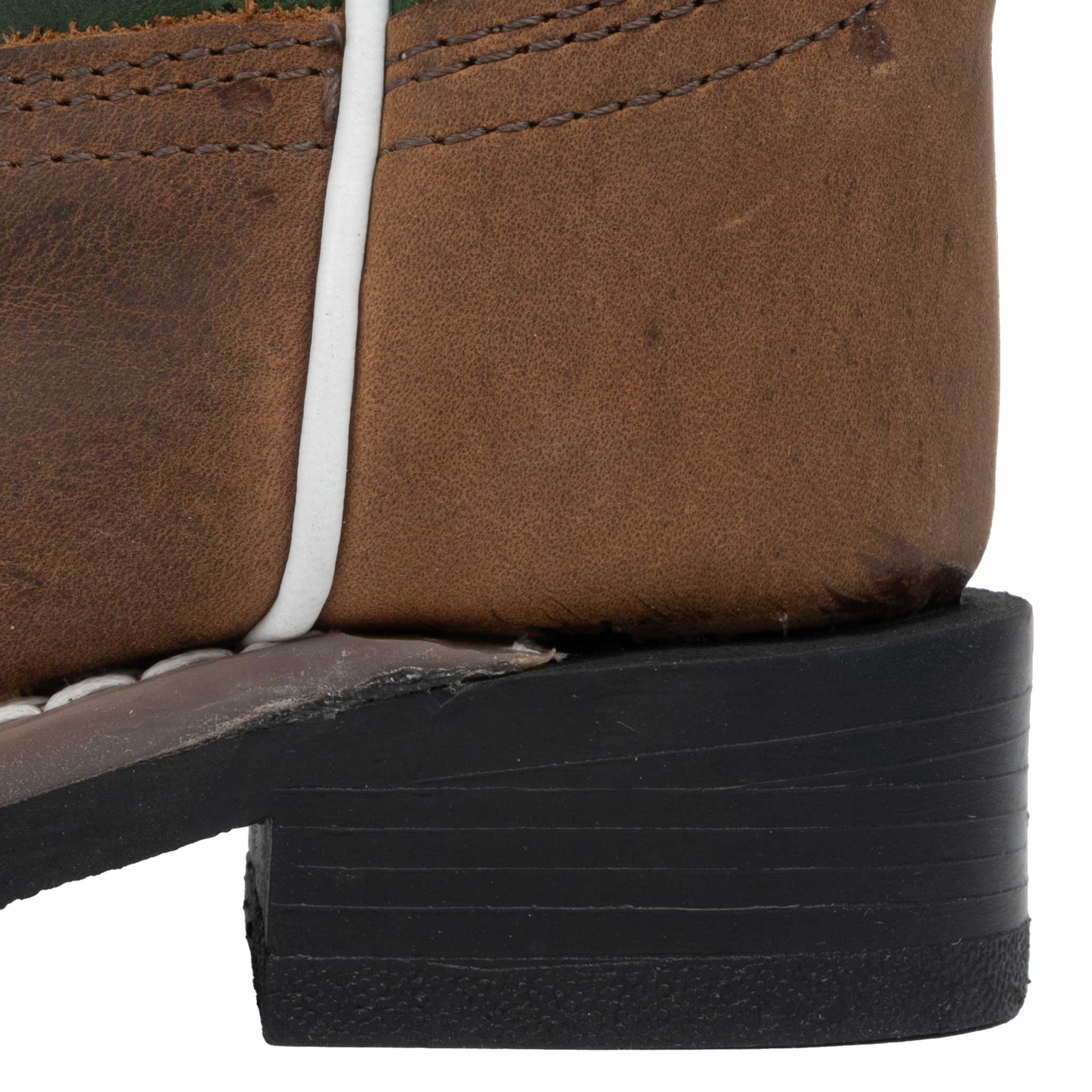 Old West Toddler Natural Green Leather Boot - Image 3
