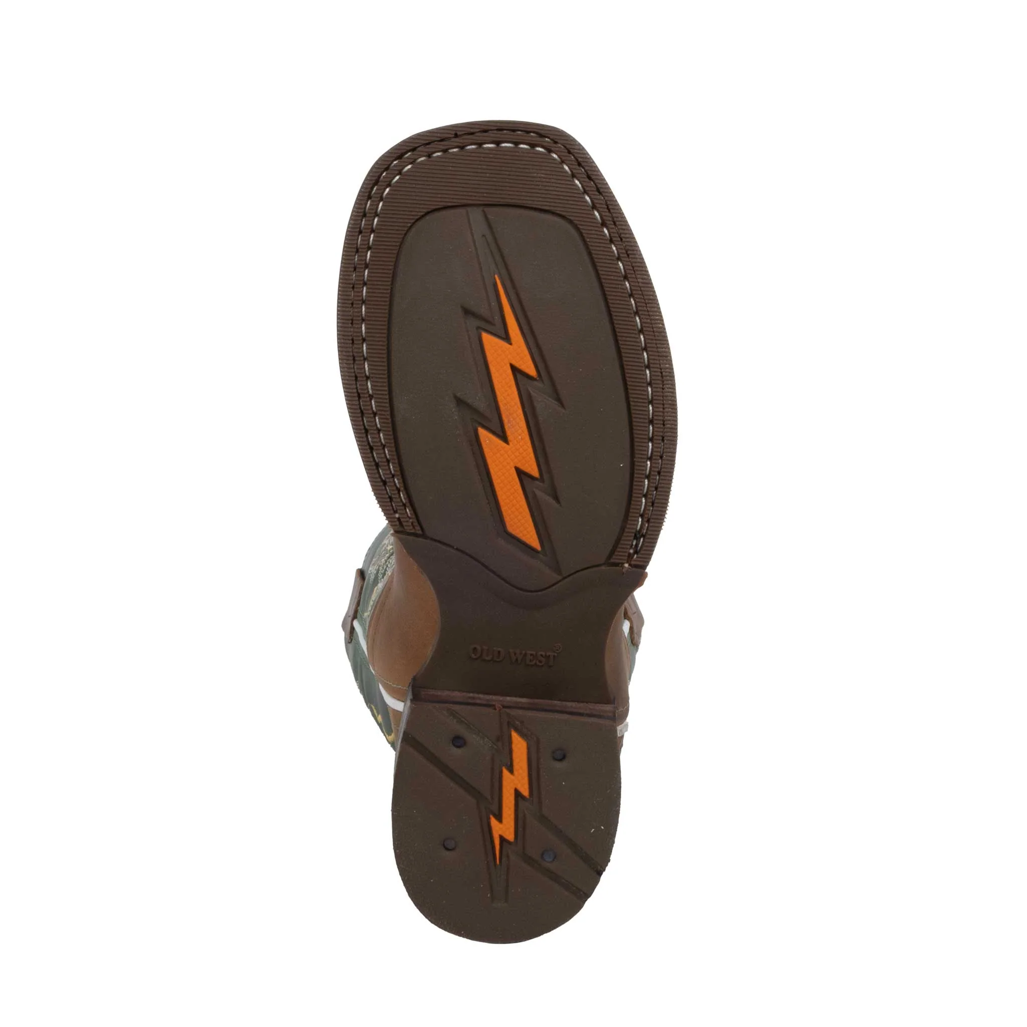 Old West Youth Natural Green Leather Boot - Image 4
