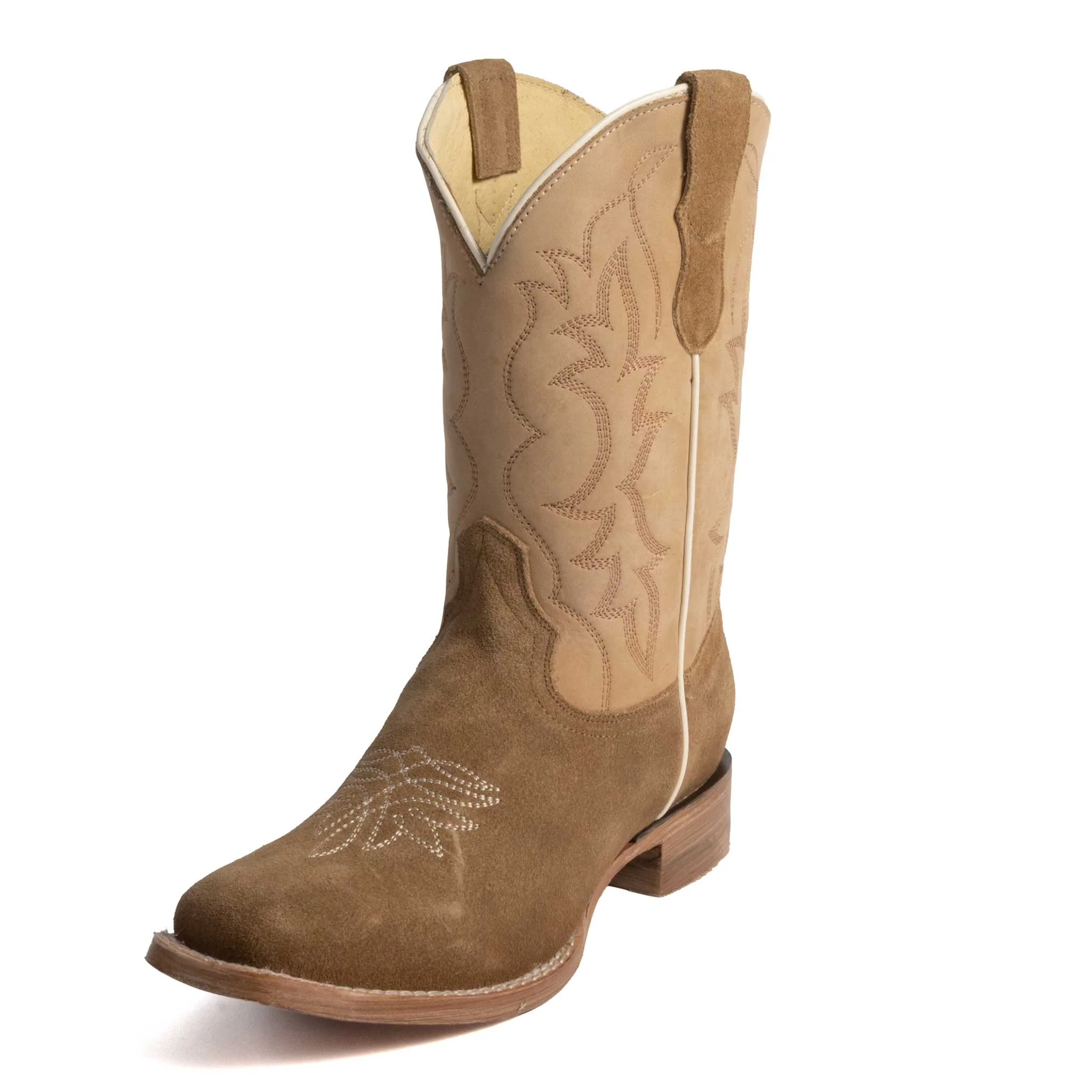 Roper Girl's Square Toe Tan Suede Western Boot