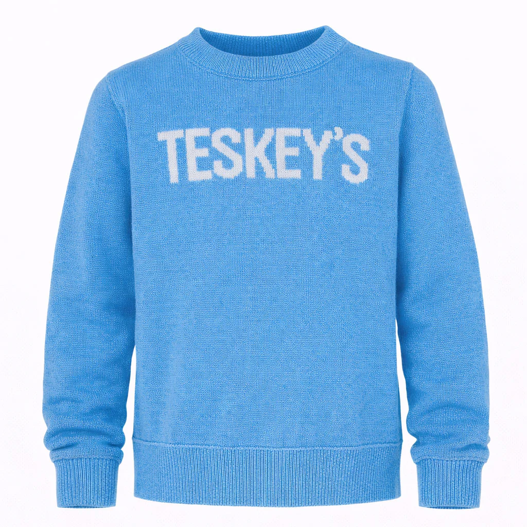Teskey's Youth Crewneck Sweater - Hydrangea/White