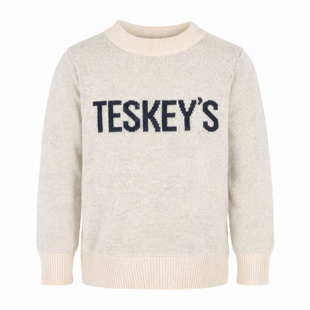Teskey's Youth Crewneck Sweater - Natural/Navy
