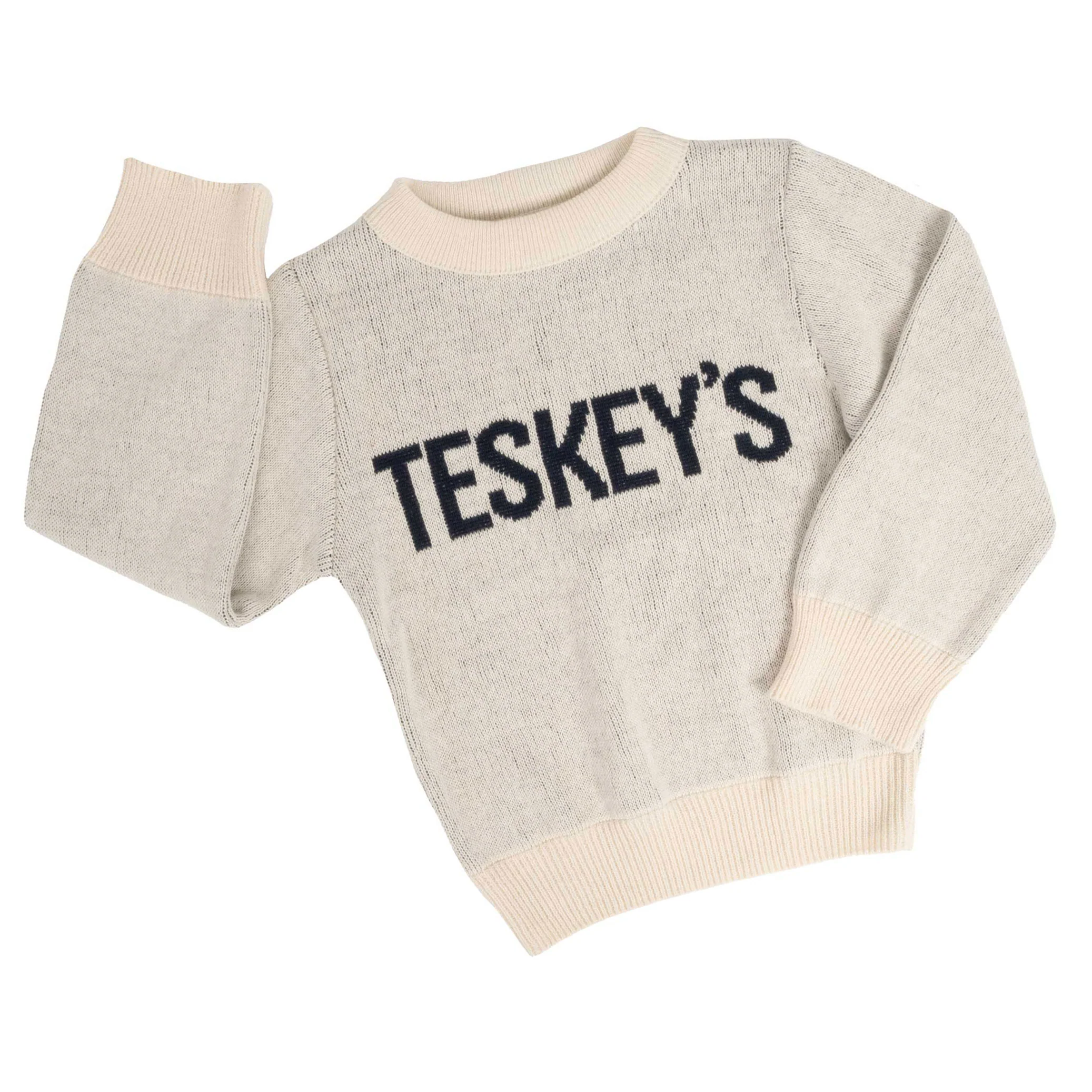 Teskey's Youth Crewneck Sweater - Natural/Navy - Image 2