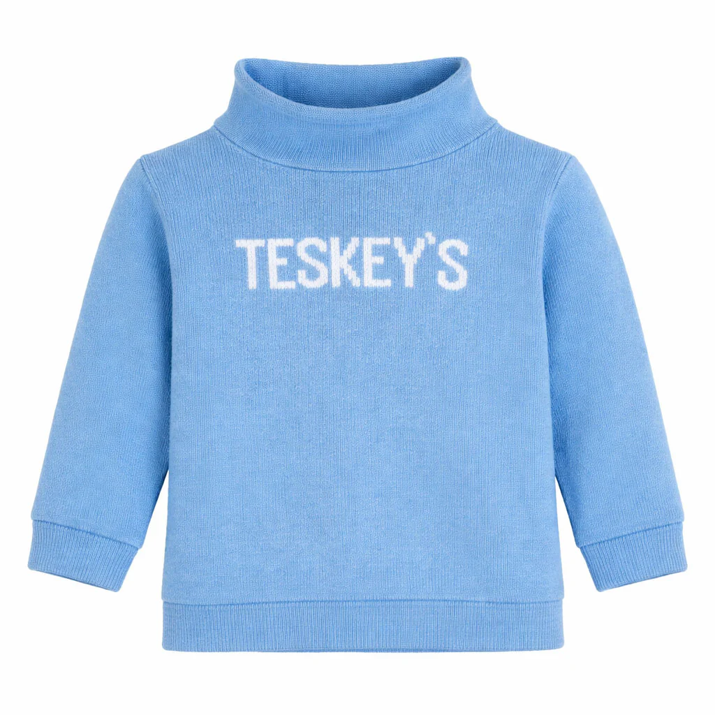 Teskey's Toddler Rollneck Sweater - Hydrangea/White