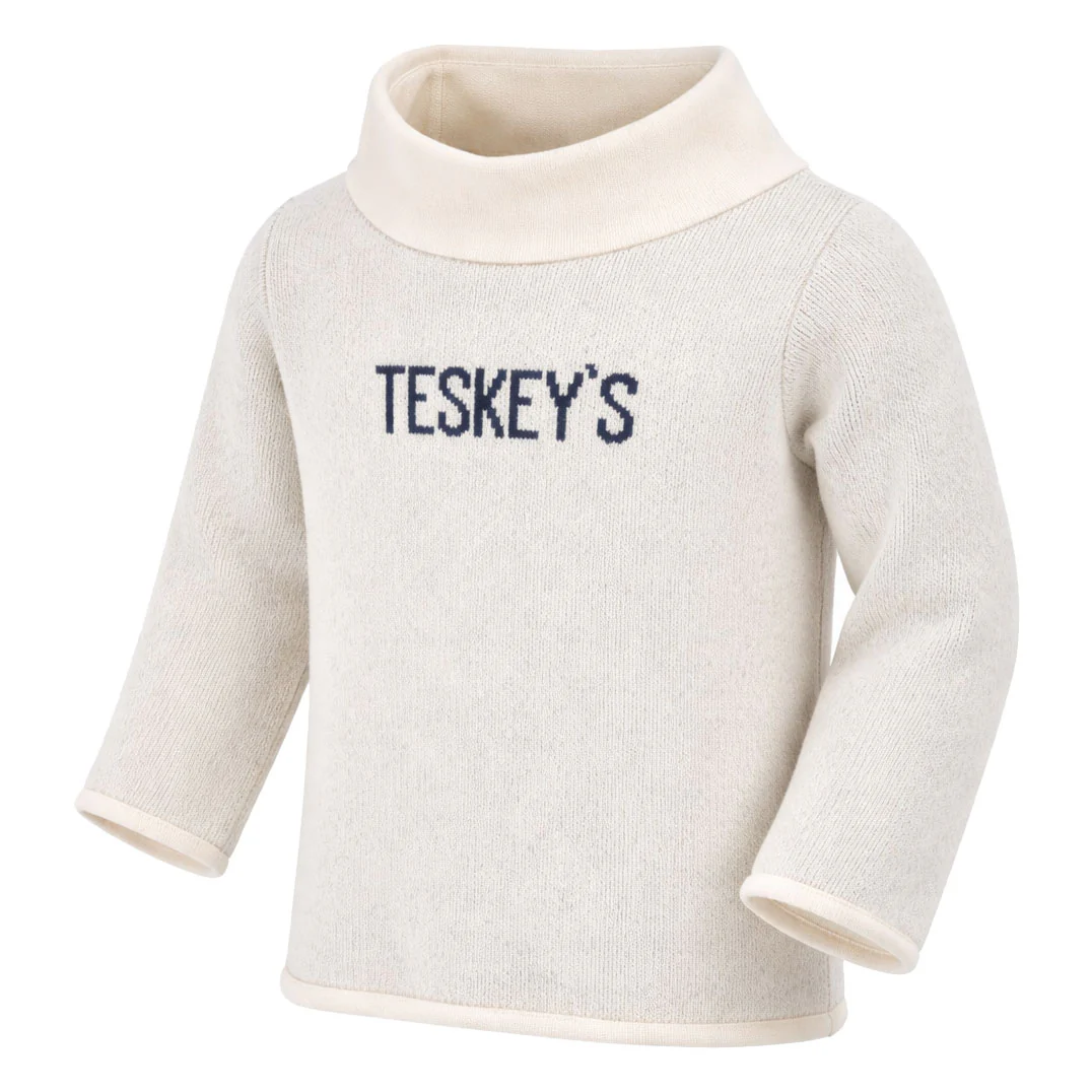 Teskey's Youth Rollneck Sweater - Natural/Navy