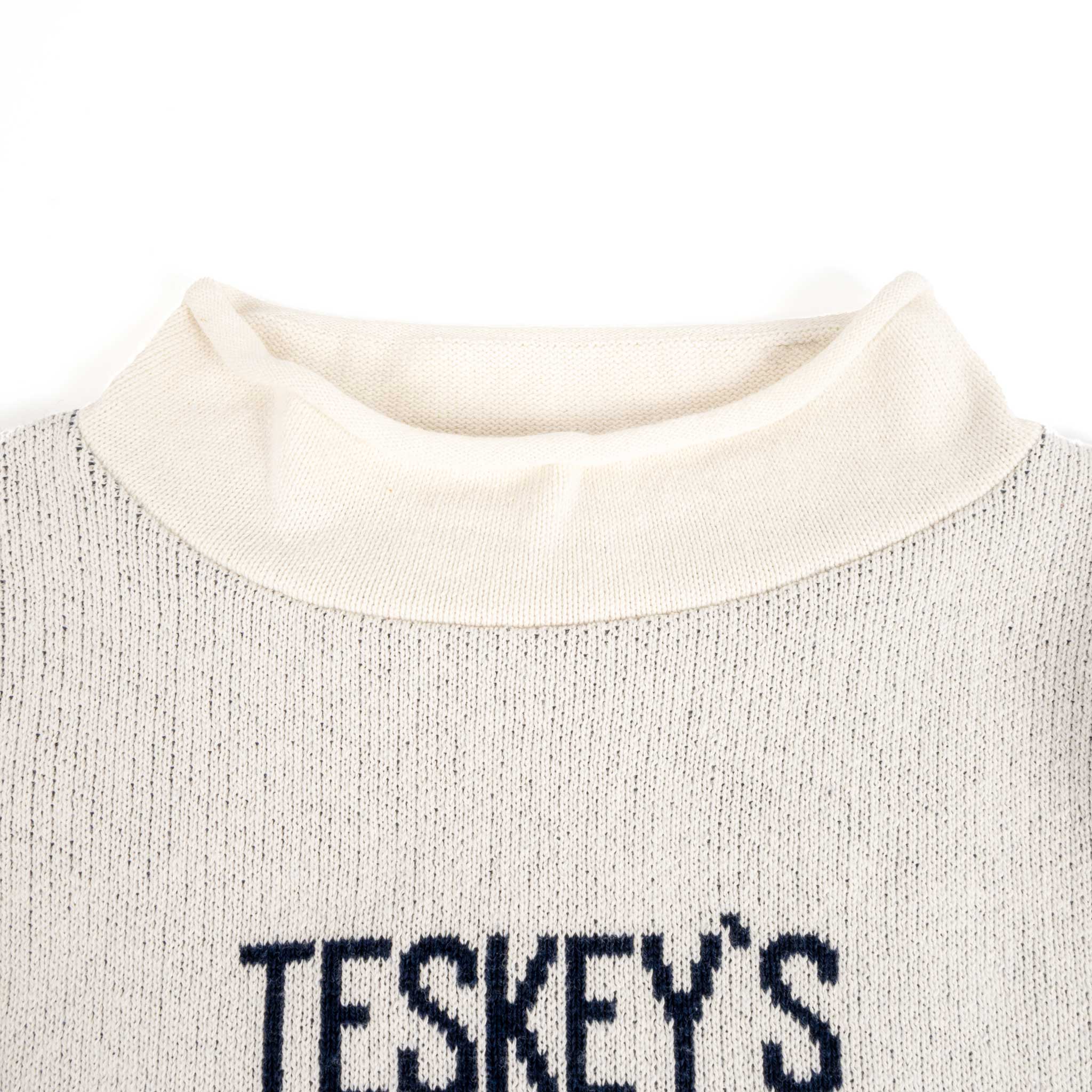 Teskey's Youth Rollneck Sweater - Natural/Navy - Image 3