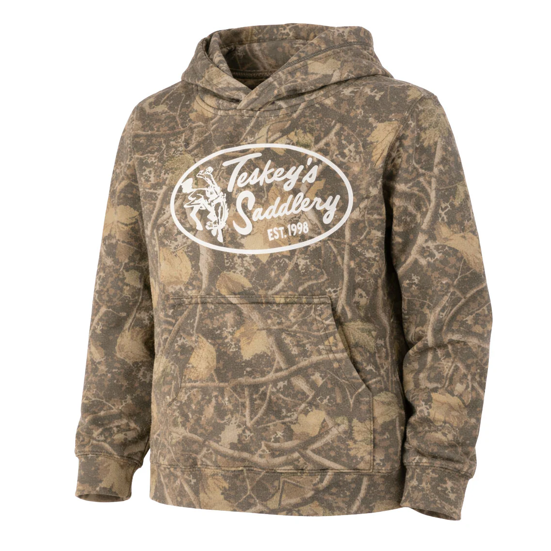 Teskey's Saddlery Youth Retro Oval Hoodie - Deadwood Camo