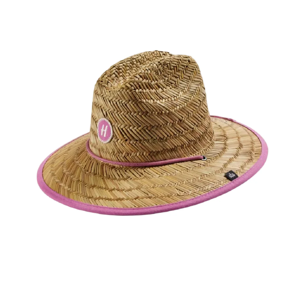 Hemlock Youth UPF 50+ Lifeguard Straw Hat - Pink