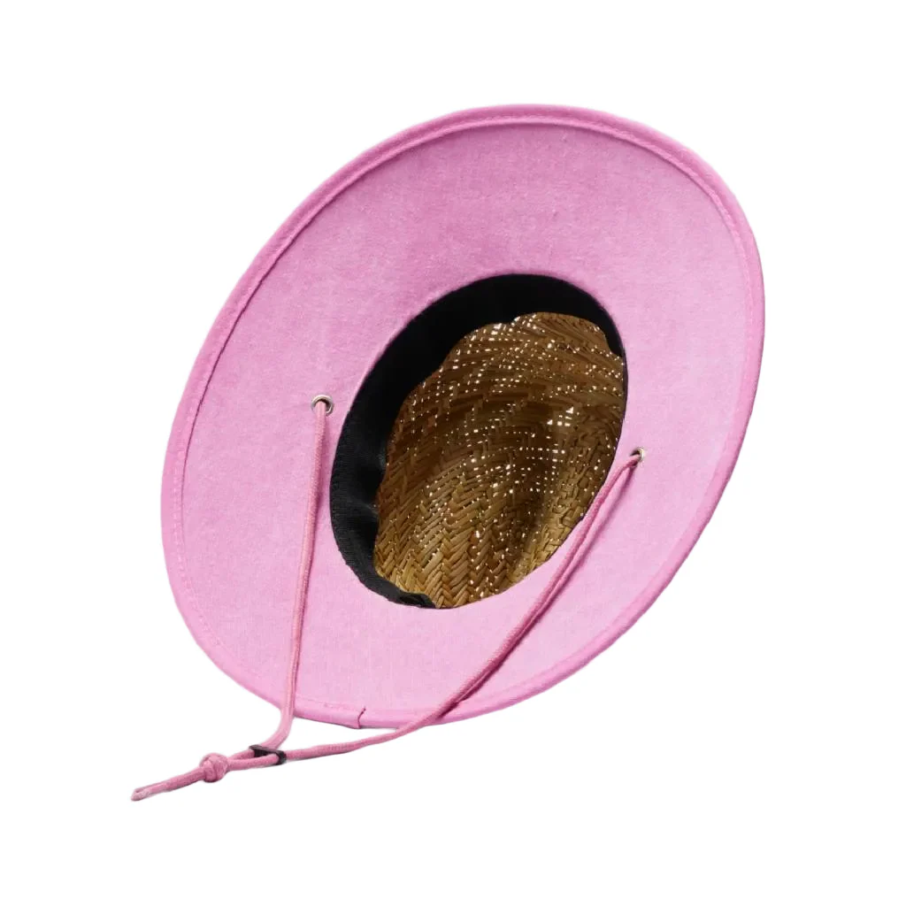 Hemlock Youth UPF 50+ Lifeguard Straw Hat - Pink - Image 2