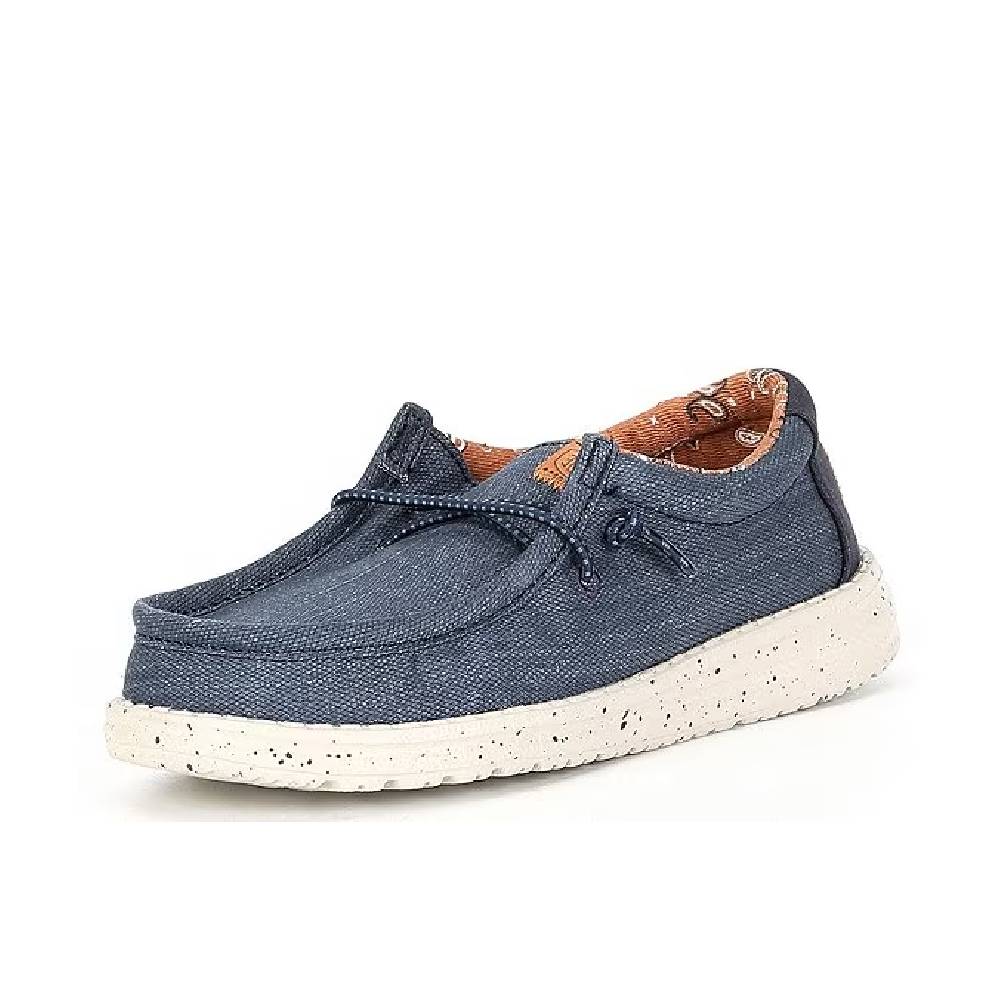 Hey Dude Youth Wally Washed Canvas - Navy