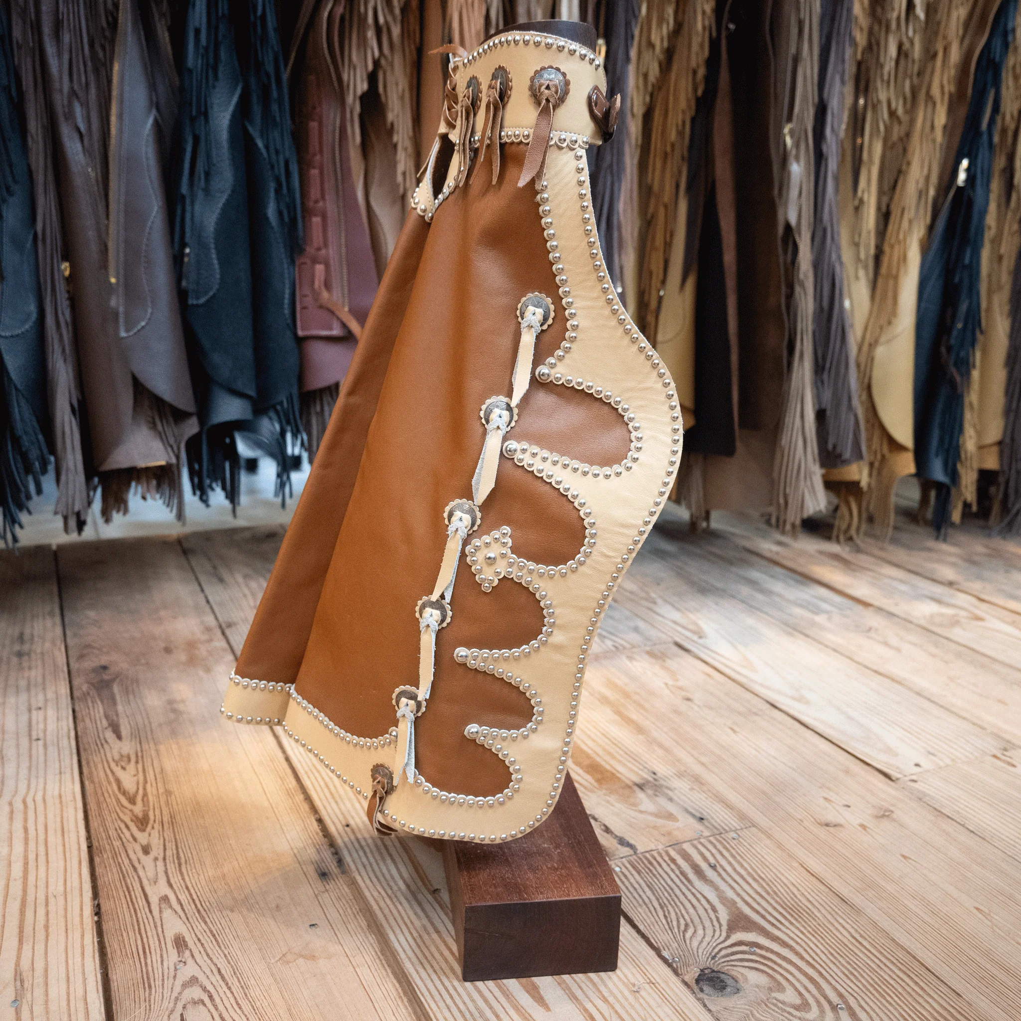 Vintage YLE Mini Decorative Chaps with Stand - Image 3