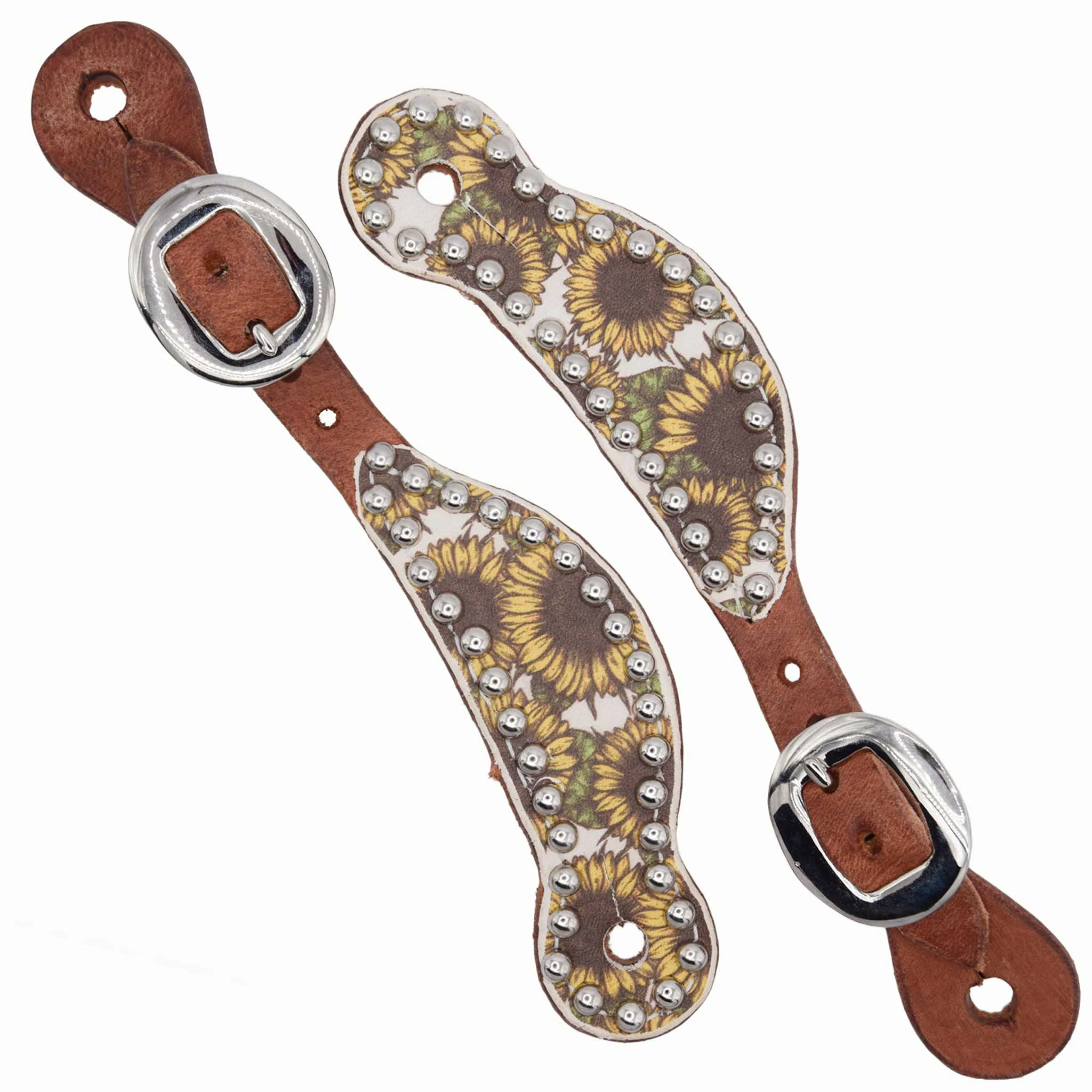 Teskey's Youth Sunflower Spur Straps w/Dots - Image 2