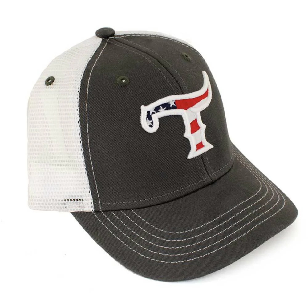 Teskey's Youth American Flag T Logo Cap - Charcoal/White