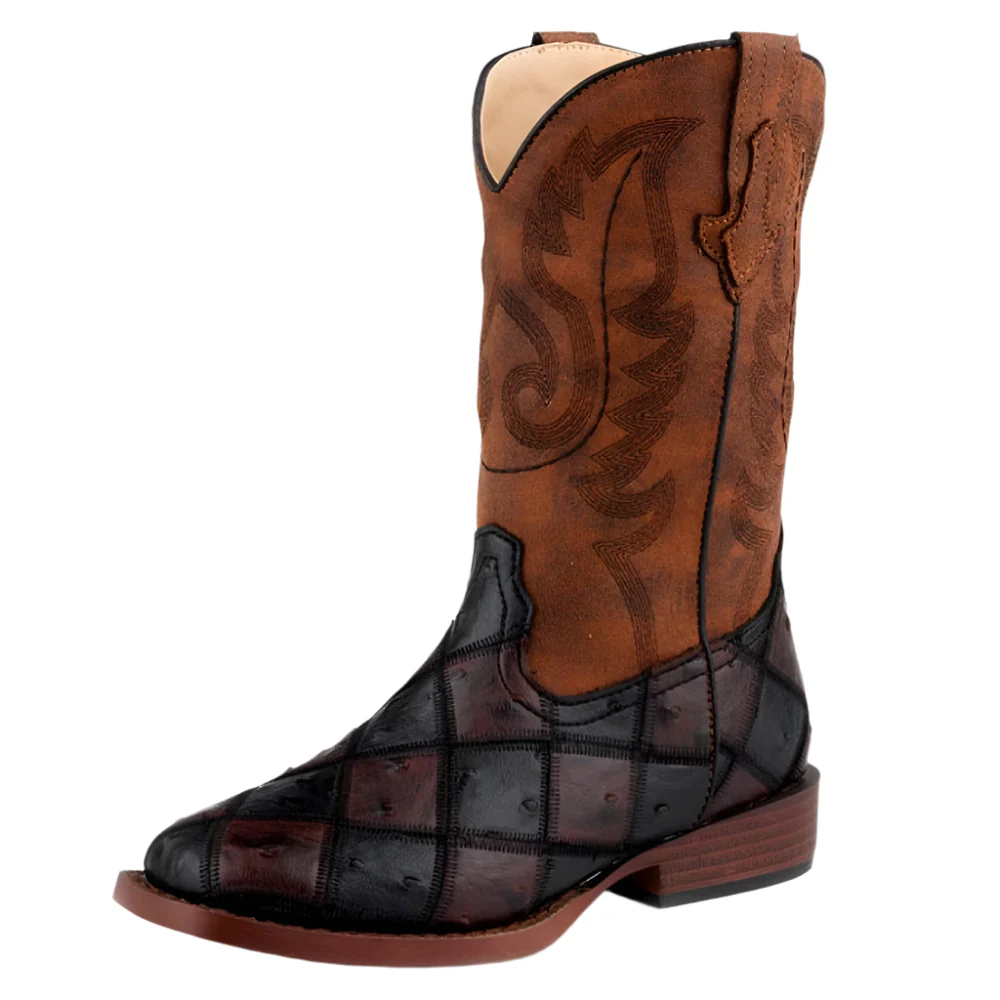 Roper Youth Faux Ostrich Western Boot